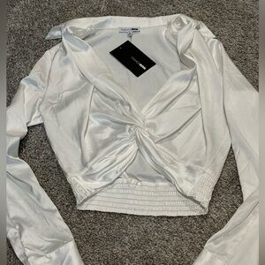 NET Satin Long Sleeve Top